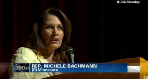 Michele Bachman is shown speaking to social conservatives in Iowa in ...