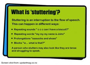 ... was asked by a reader of the blog if that is the same as stuttering