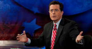 Stephen Colbert is pictured on 'The Colbert Report.' | AP Photo