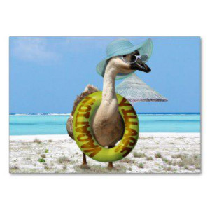 Funny Goose On Summer Vacation Business Cards