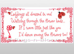 Wall Decal Quotes Saying Stickers Ladybugs All Dressed In Red Vinyl ...