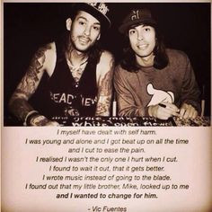 ... music or poems instead of self harm more mike fuentes quotes vicfuent