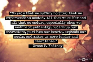 ... , and makes us more tender and charitable.” ― Orson F. Whitney