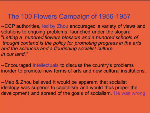 Letting a hundred flowers blossom and a hundred schools of thought ...