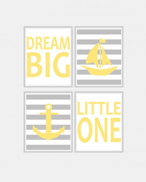 ... - Sailboat Anchor Dream Big Little One Baby Nursery Quotes.Pick size