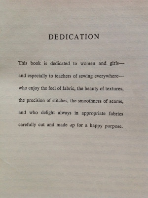 Singer Sewing Book Dedication, Mary Brooks Pickens 1957 ed. Quote ...