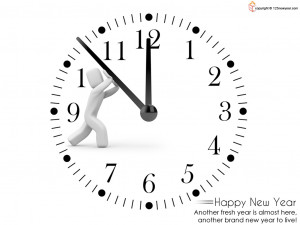 Happy New Year Clock Wallpaper