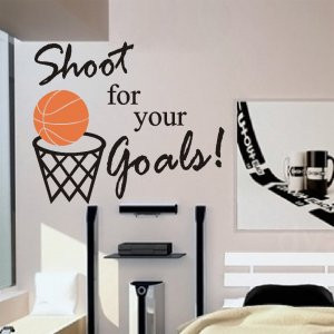 Vinyl Wall Words Quotes Decals Basketball Shoot for your Goals