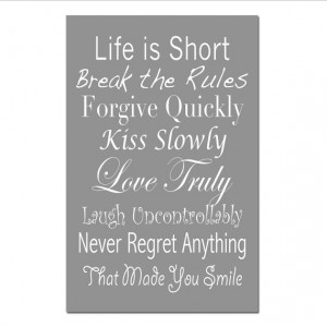 Life Rules - 13x19 Print - Inspirational Quotes and Sayings - Mixed ...