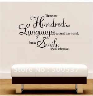 ... quotes, Fashion Decorative art mural wall stickers,20pcs/lot--a smile