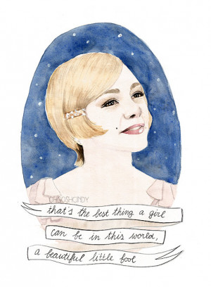 Daisy Buchanan watercolour portrait PRINT The Great Gatsby Carey ...