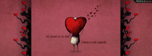 Black & Red Heart Quote Facebook Cover for Timeline