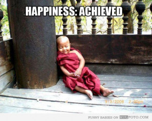 Happy Buddhist monk baby sleeping - Funny baby in Buddhist monk ...