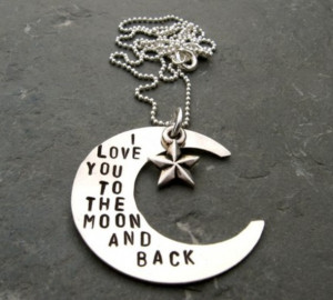 jewels i love you to the moon and back necklace quote on it edit tags