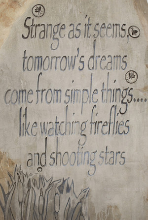 tomorrow's dreams come from simple things