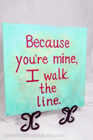 Johnny Cash Quote Painting, Custom Canvas Song Lyric Art, Walk the ...