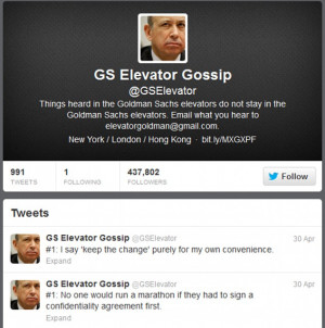 ... .co.ukOverheard in Goldman Sachs elevator: Anonymous Twitter account