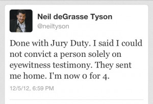 Neil deGrasse Tyson - jury duty