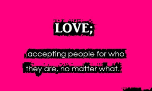 Love and acceptance