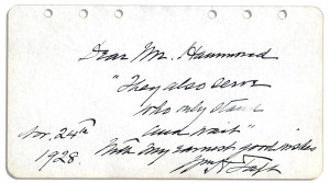 William Howard Taft Signed Quote as Chief Justice