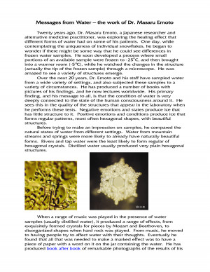 docstoc.comMessages from Water-the work of Dr. Masaru Emoto