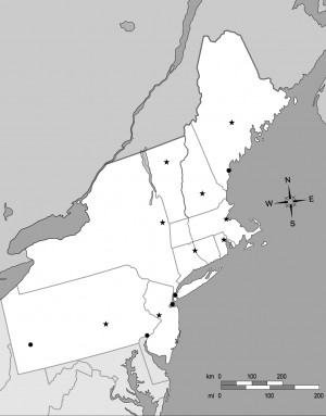 Northeast Region States and Capitals Map
