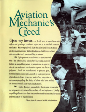 Aviation Quotes Aviation mechanics creed