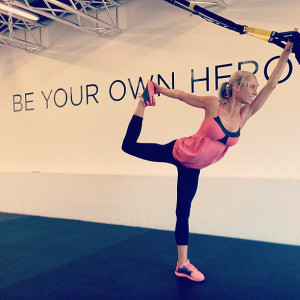 Kate Kendall incorporating yoga with TRX at Flow Athletic.Source ...