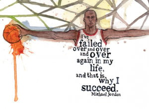 Failure Leads to Success Michael Jordan Quote Portrait 8x10 Print