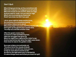 Don't Quit Poem Poster Card Bookmark