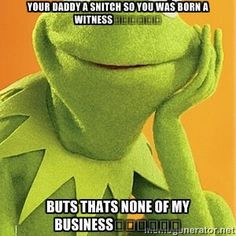... Born A Witness Buts Thats None Of My Business | Kermit the frog More