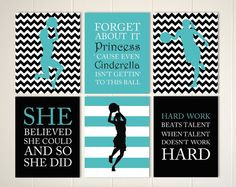 Inspirational quote art, girls quotes wall art, basketball girl ...