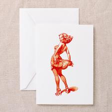 Vintage Pin Up Girl Greeting Card for