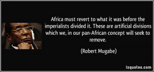 Africa must revert to what it was before the imperialists divided it ...