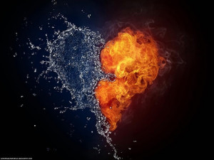 fire and ice, heart, love