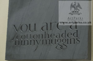 Sculpture: ' Quote from Elf (Carved Slate Fun Quote sculpture)'