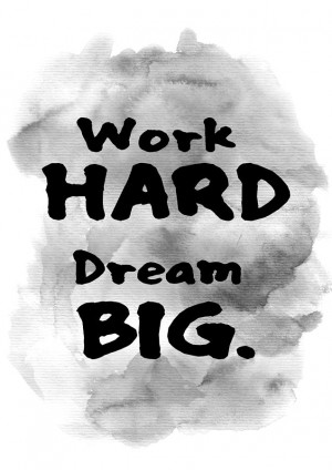 Work Hard Dream Big Motivational Quotes Tapestry - Textile