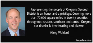 Representing the people of Oregon's Second District is an honor and a ...