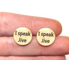 Airplane quote studs, I Speak Jive studs, Cult Movie quote studs ...