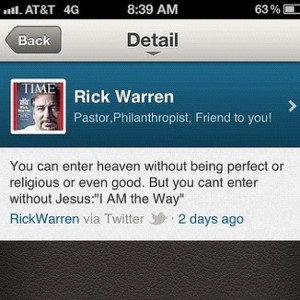 Rick Warren twitter quote