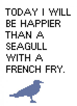 Happier Than A Seagull cross stitch pattern by cspinney on Etsy, $5.00