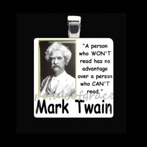 30mm reading mark twain librarian quote upcycled by petalsofgrace mark ...