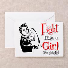 Lung Cancer Rosie Fight Like a Girl Greeting Card for