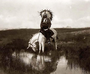 Cheyenne Indian Chief on Horseback