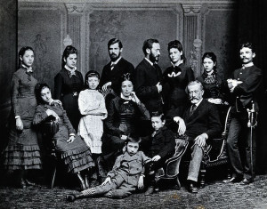 Freud family portrait, 1876. Standing left to right: Paula, Anna ...