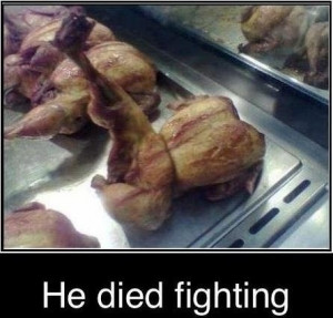 funny he died fighting chicken leg out on bbq funny caption pic
