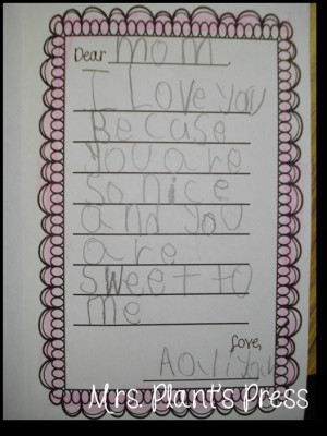 Then, we wrote cards for our mom. The kids really tried hard on their ...