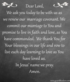 Marriage Covenant prayer. Perfect for your refrigerator!