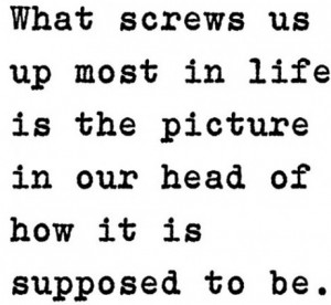 quote what screws us up most in life is the picture of how it is ...