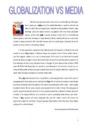 globalization vs media a worksheet about the topic globalization vs ...
